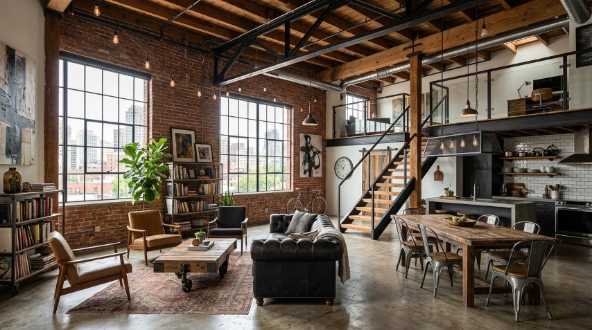 Как использовать технические детали в интерьере и создать стиль лофт у себя дома